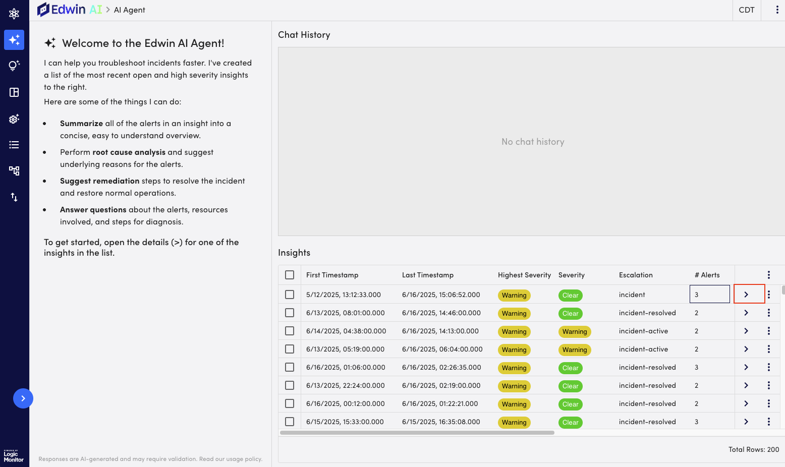 Edwin AI Agent panel